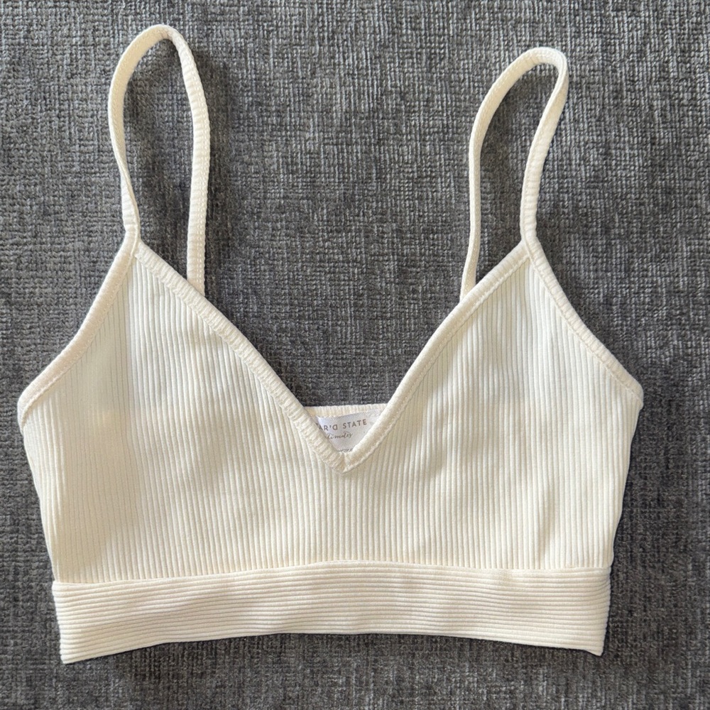 Altar'd State Cream Ribbed Tank Top